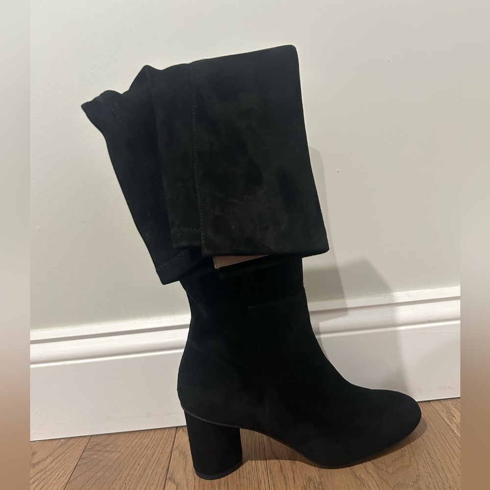 Stuart Weitzman Black Suede Women's Knee-High Boots - Picture 2 of 4